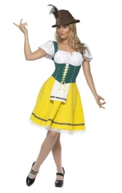 Smiffys Womens Yellow Bavarian Costume -Halloween Costume Shop womens yellow bavarian costume 440160
